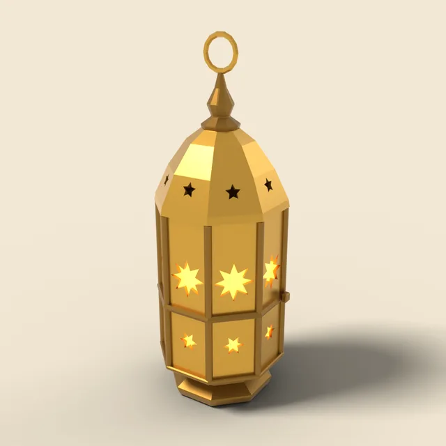 Moroccan brass lantern with star cutouts