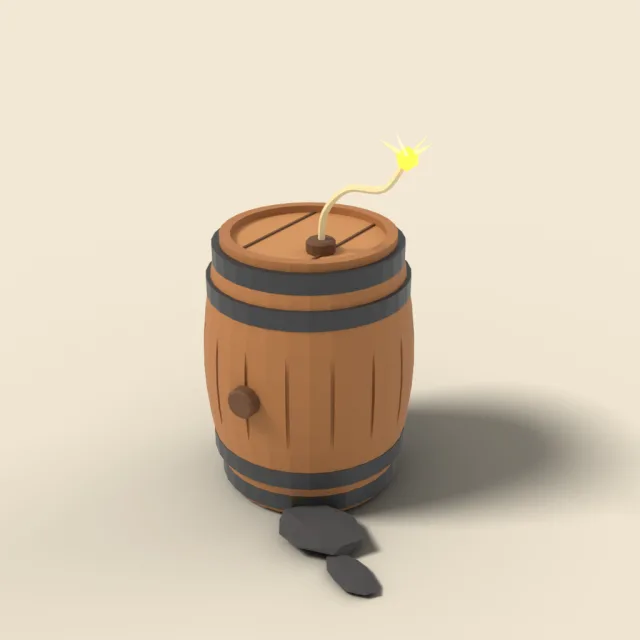 Gunpowder keg with fuse