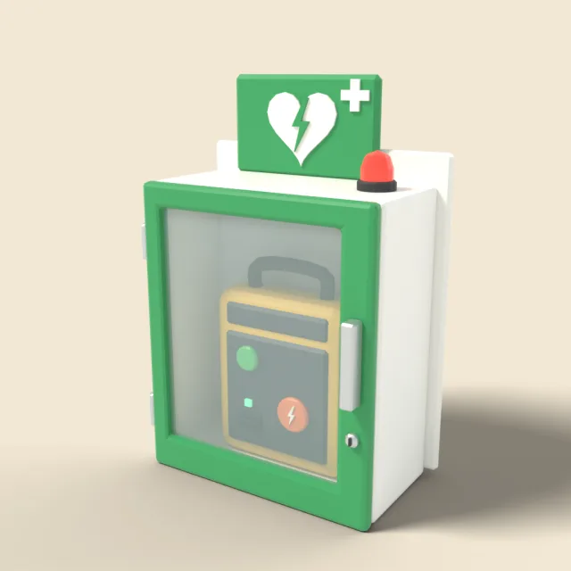 Wall-mounted AED cabinet