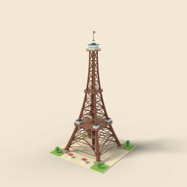 Iron lattice observation tower