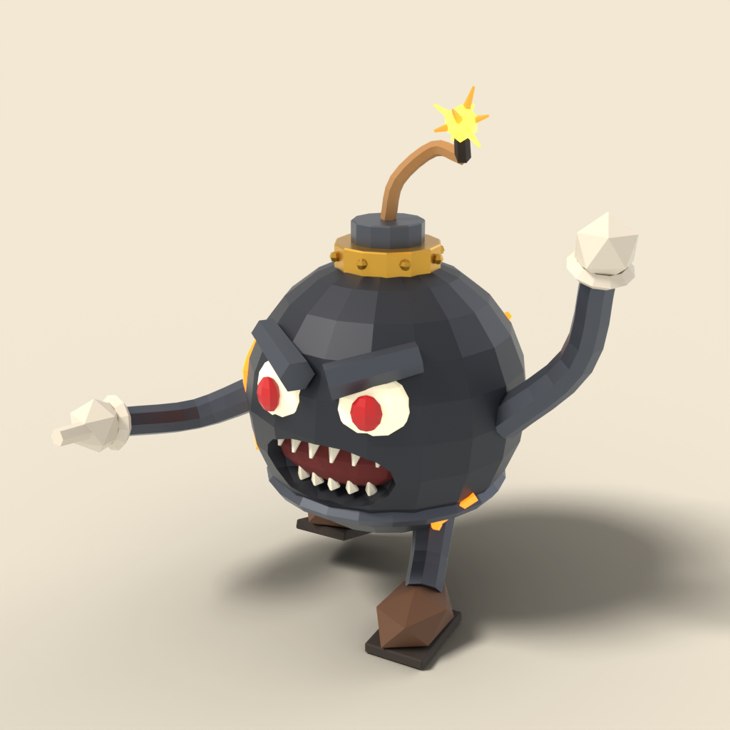 Bomb creature with lit fuse