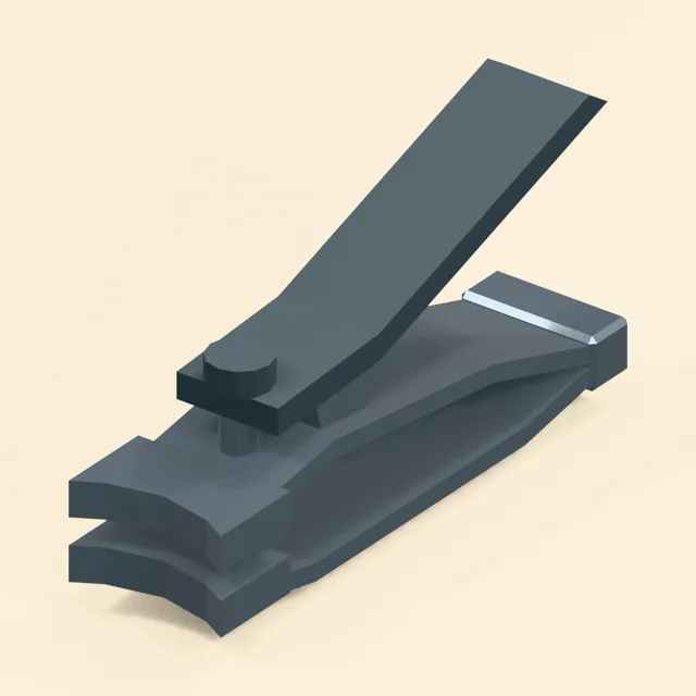 Spring-jaw nail clipper with raised cam lever