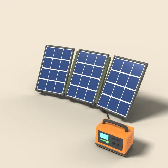 Portable solar panel with power bank