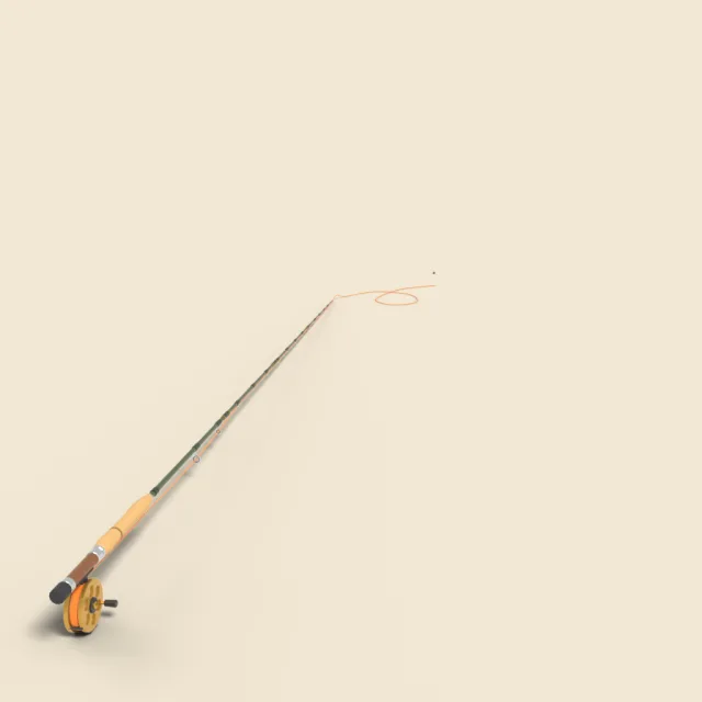 Fly fishing rod with fly reel