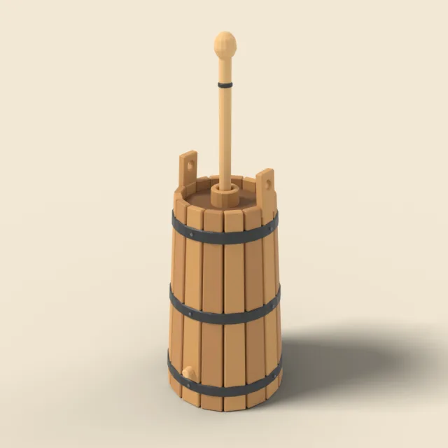 Wooden butter churn