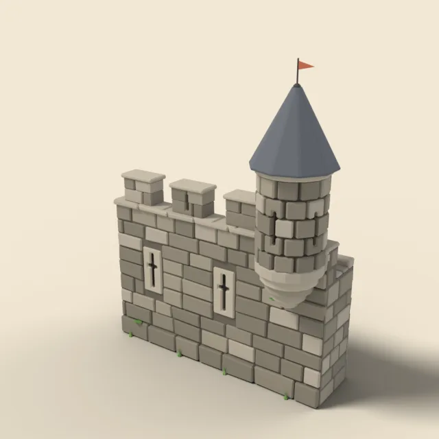 Town wall with corner bartizan