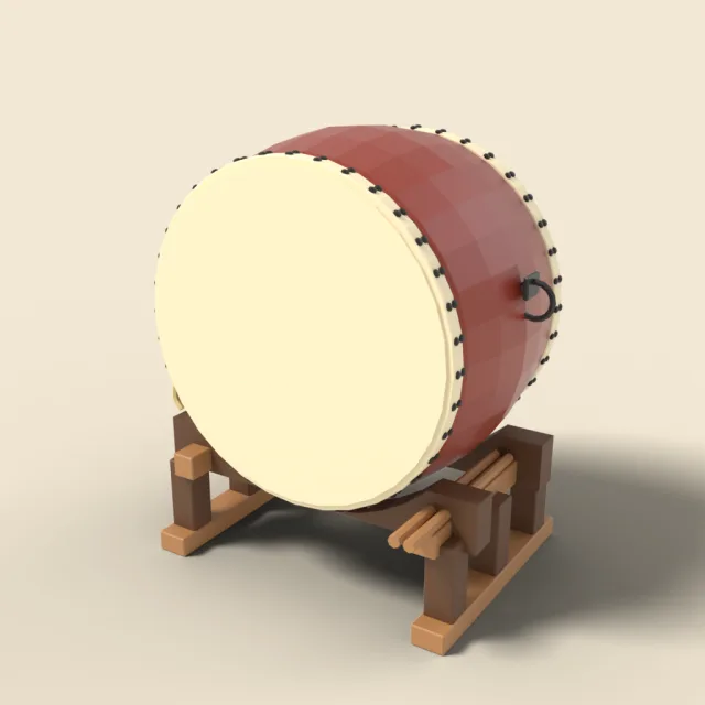 Japanese taiko drum on stand