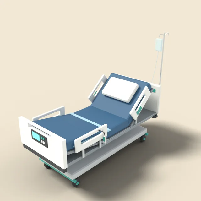 Electric ICU bed with tilted backrest