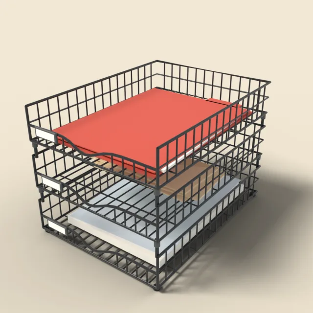 Stack of wire letter trays
