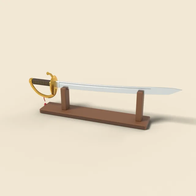 Naval cutlass with brass knuckle bow