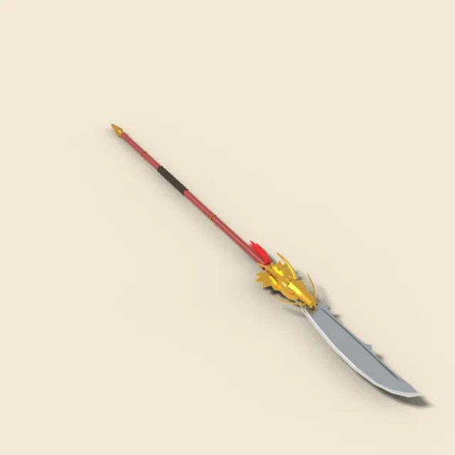 Chinese guandao with dragon head guard