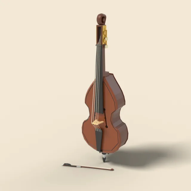 Upright double bass with bow