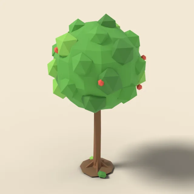 Lollipop-shaped stylised tree