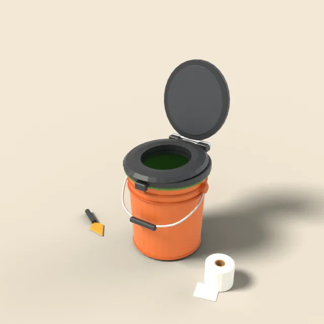 Camping toilet bucket with seat