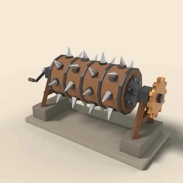 Rotating spiked roller