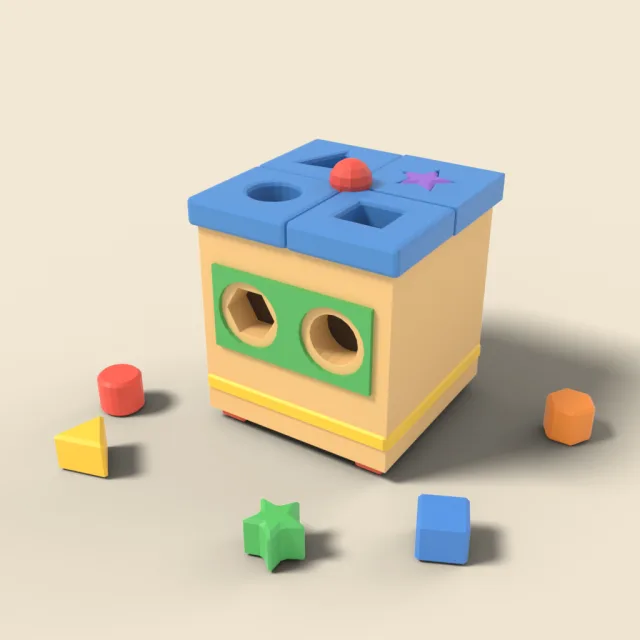 Wooden shape sorter box