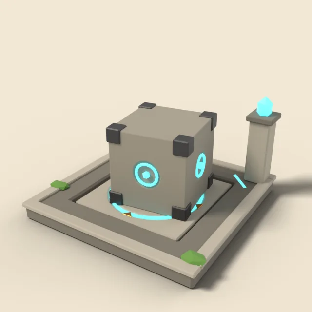 Weight-activated floor switch with cube