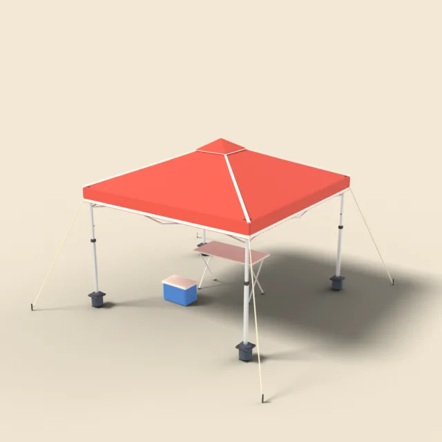 Square canopy gazebo with four legs