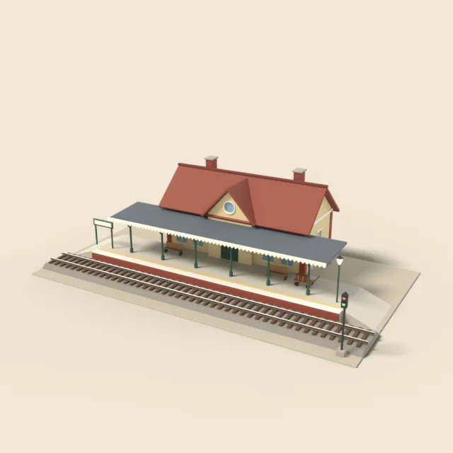 Train station with platform