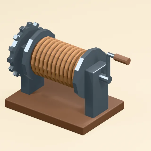 Direct Crank Ratcheting Drum Winch