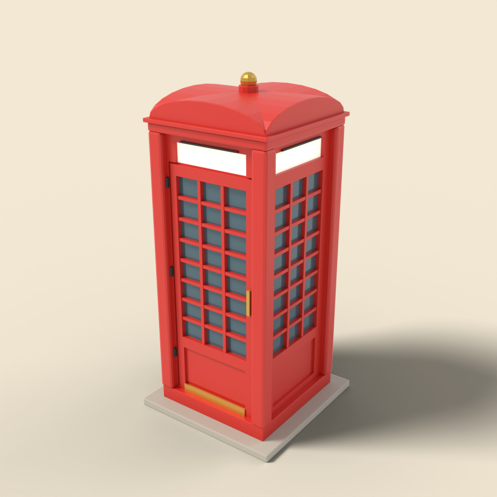 Public phone booth red