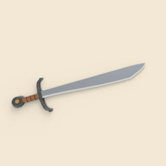 Falchion with wide single edged blade