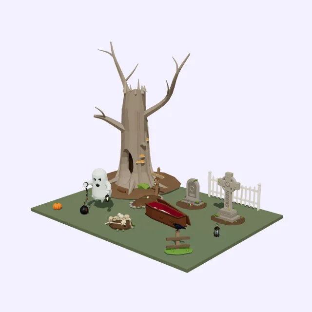 Haunted graveyard set