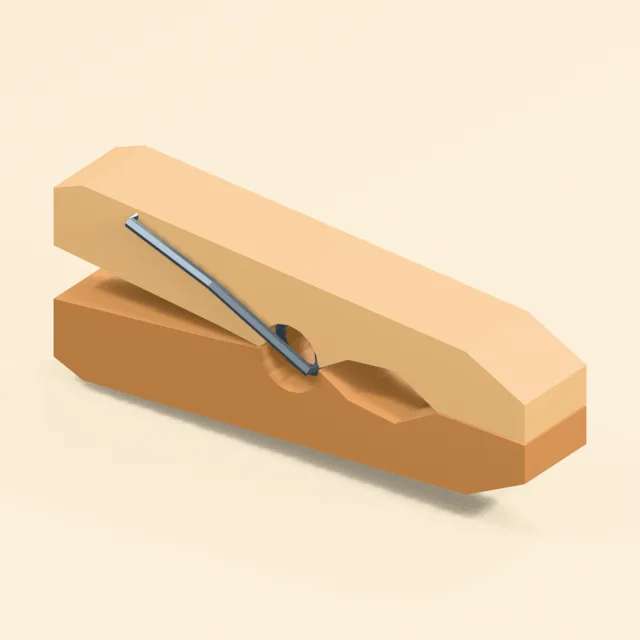 Wooden spring clothespin with grooved moving jaws