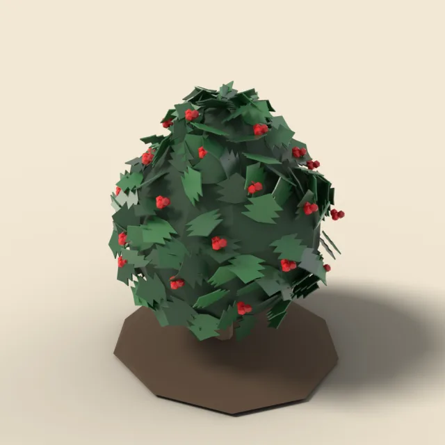 Holly bush with red berries
