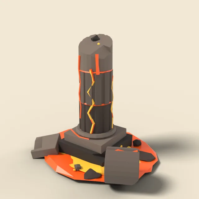 Lava-scorched ruined pillar