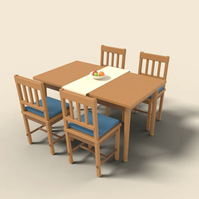 Dining table with four chairs