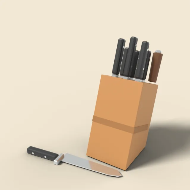 Knife block with knives