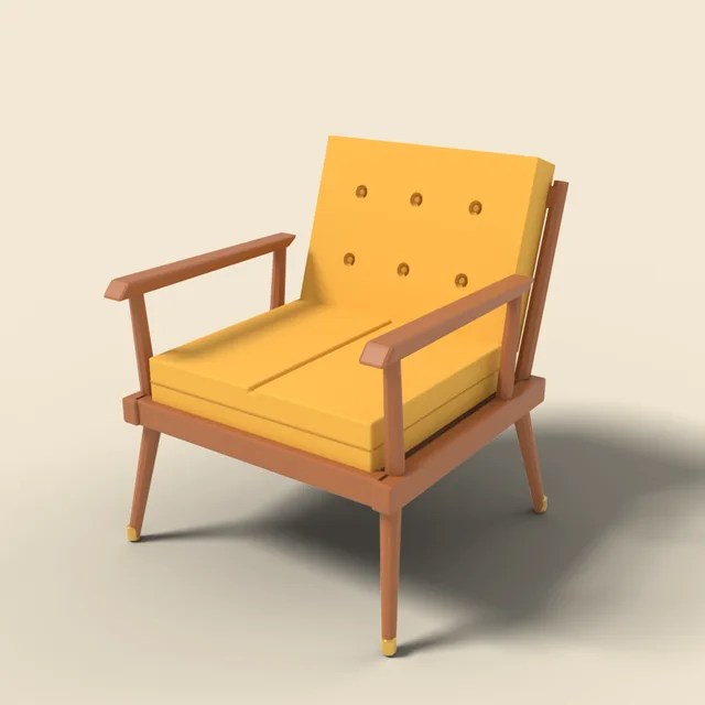 Mid-century armchair with tapered legs
