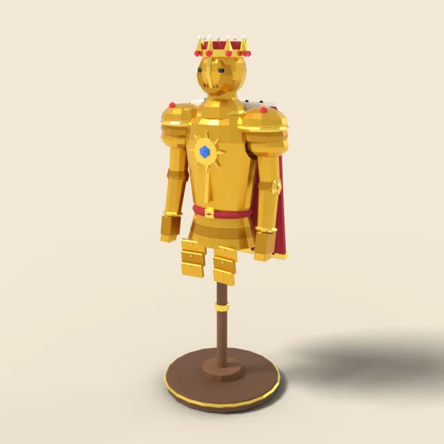 Golden royal armor on stand