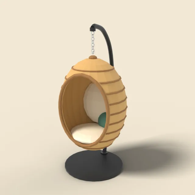 Hanging egg chair with stand