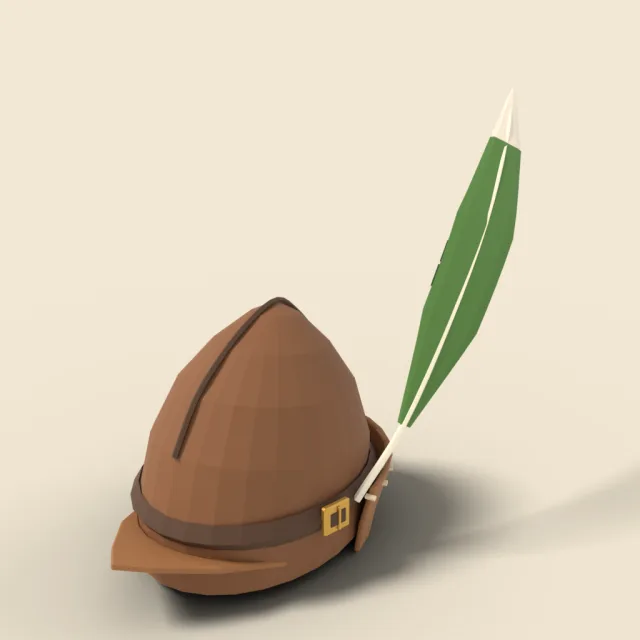 Ranger leather cap with feather