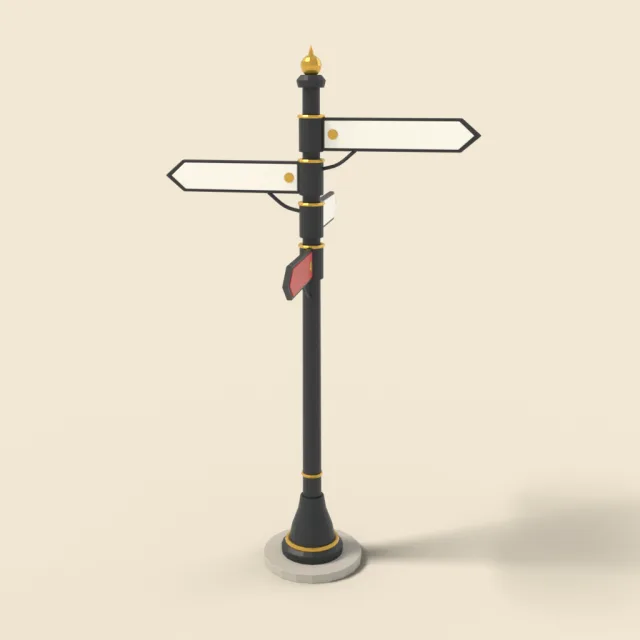 Signpost with direction arms