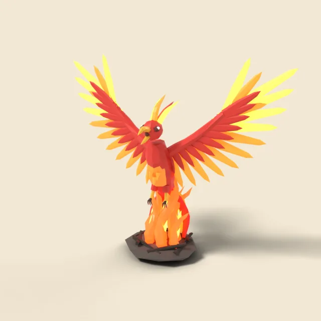 Phoenix rising in flames