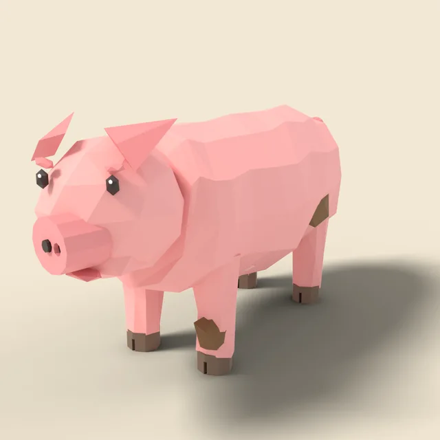 Pink farm pig