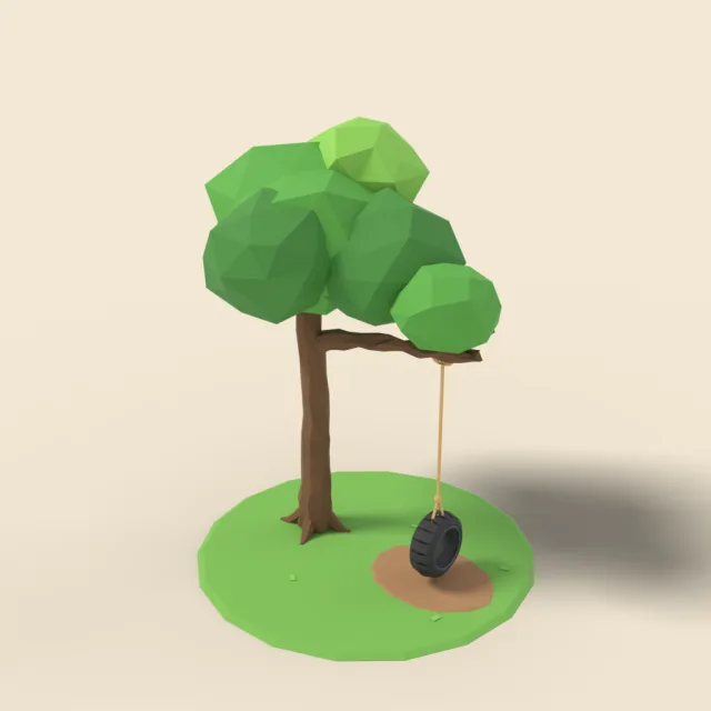 Tire swing on rope