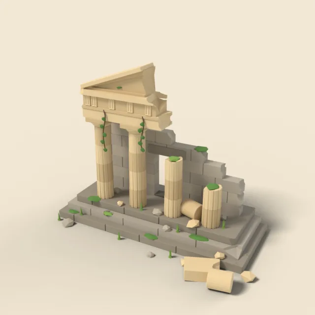 Ruined temple facade