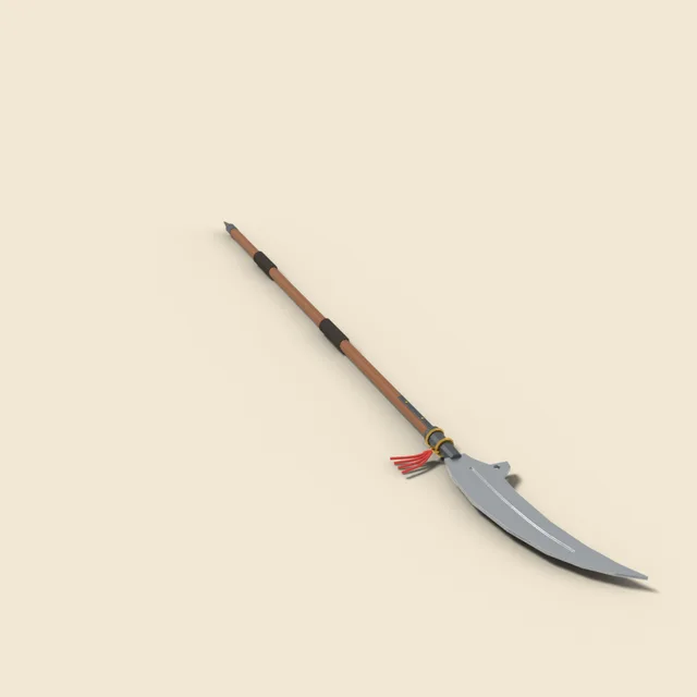Glaive polearm with curved blade