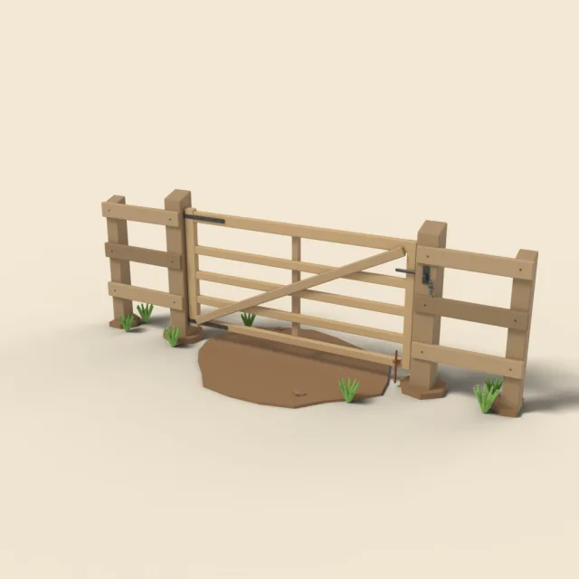 Post and rail paddock fence gate