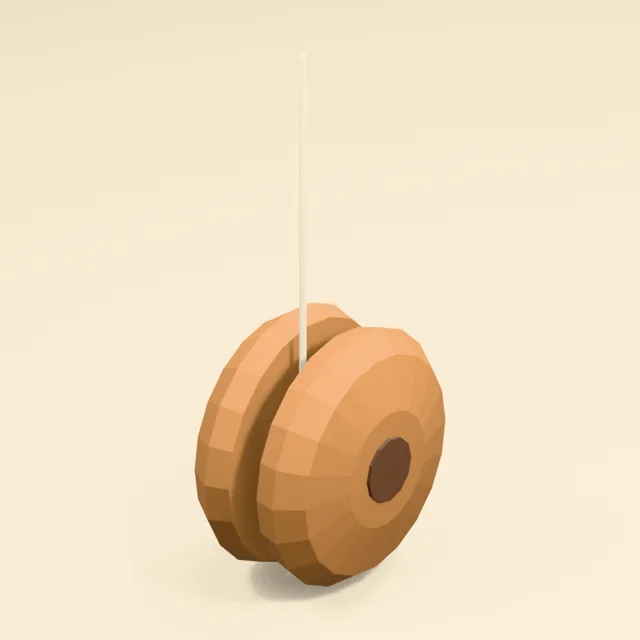 Wooden yo-yo with string