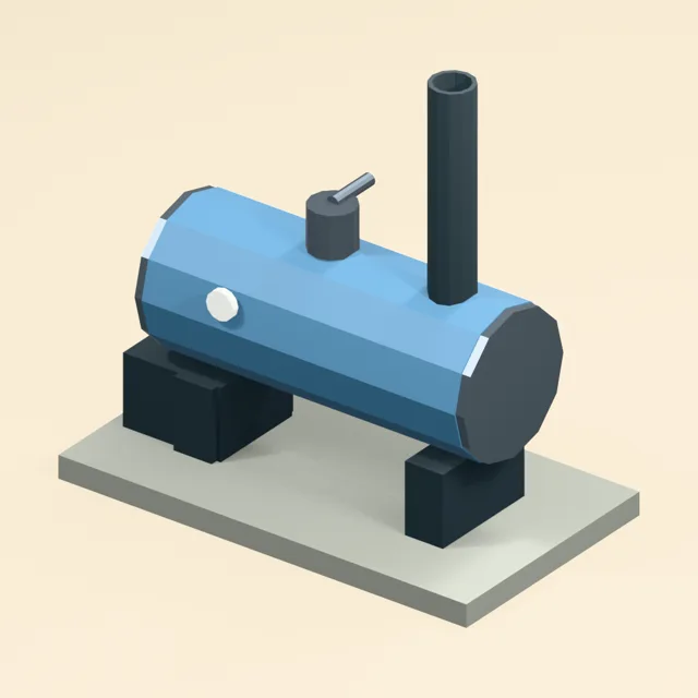 horizontal_steam_boiler_saddle_mounted_shell_firebox_and_stack