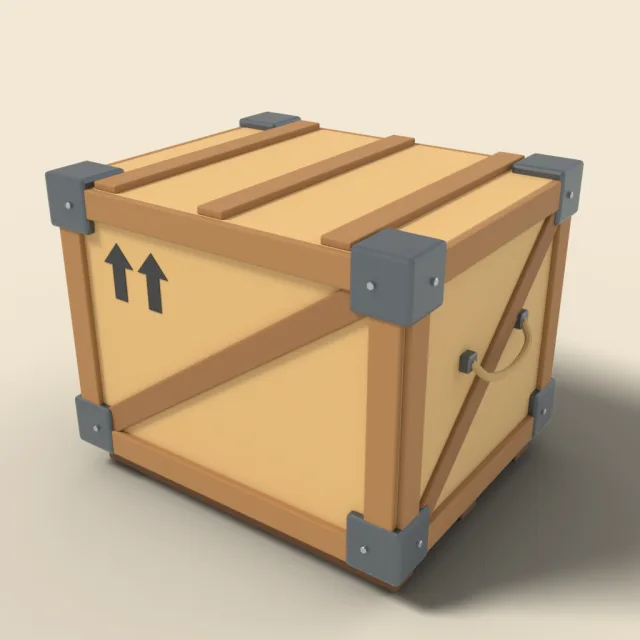 Large reinforced cargo crate with metal corners