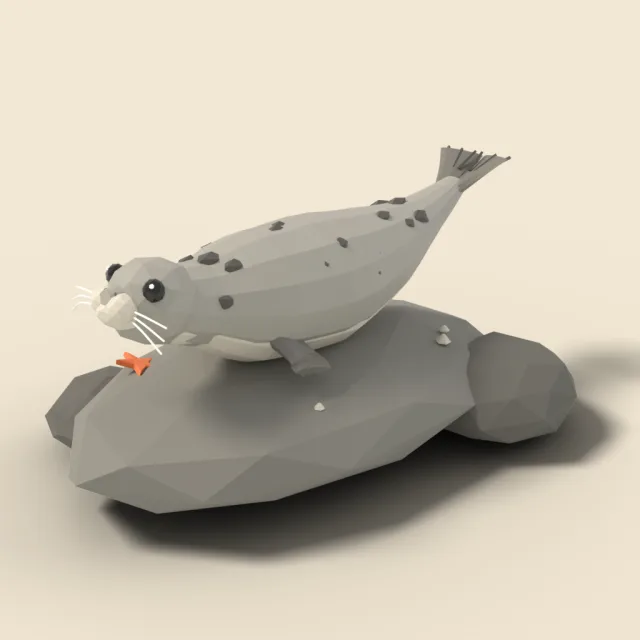 Resting harbor seal