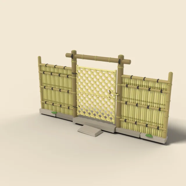 Bamboo fence gate