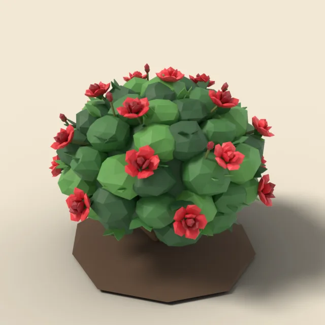 Rose bush with red blooms