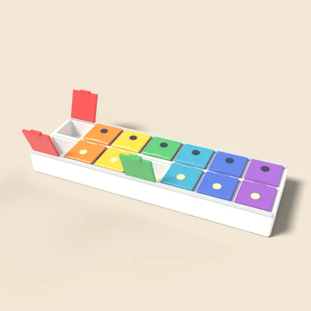 Weekly pill organizer box